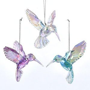 COPY - NWT Kurt Adler Set of 3 Hummingbird Ornament-4"-Acrylic-Iridescent-purpl…